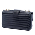 CC Horizontal Quilted Lambskin Double Flap