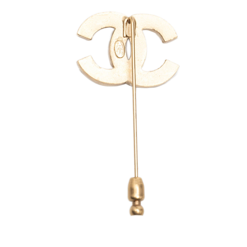 CC Gold Plated Faux Pearl Pin Brooch