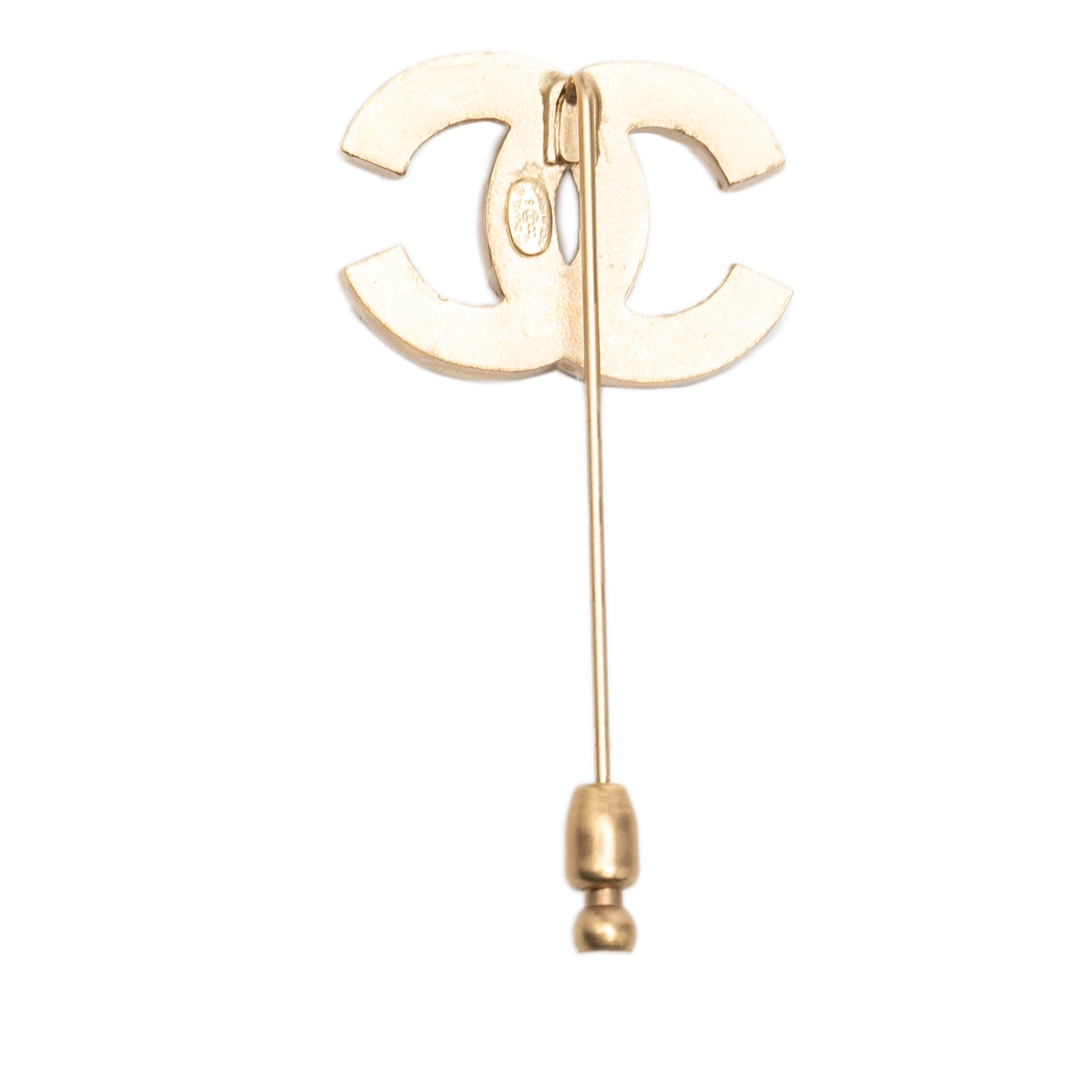 CC Gold Plated Faux Pearl Pin Brooch