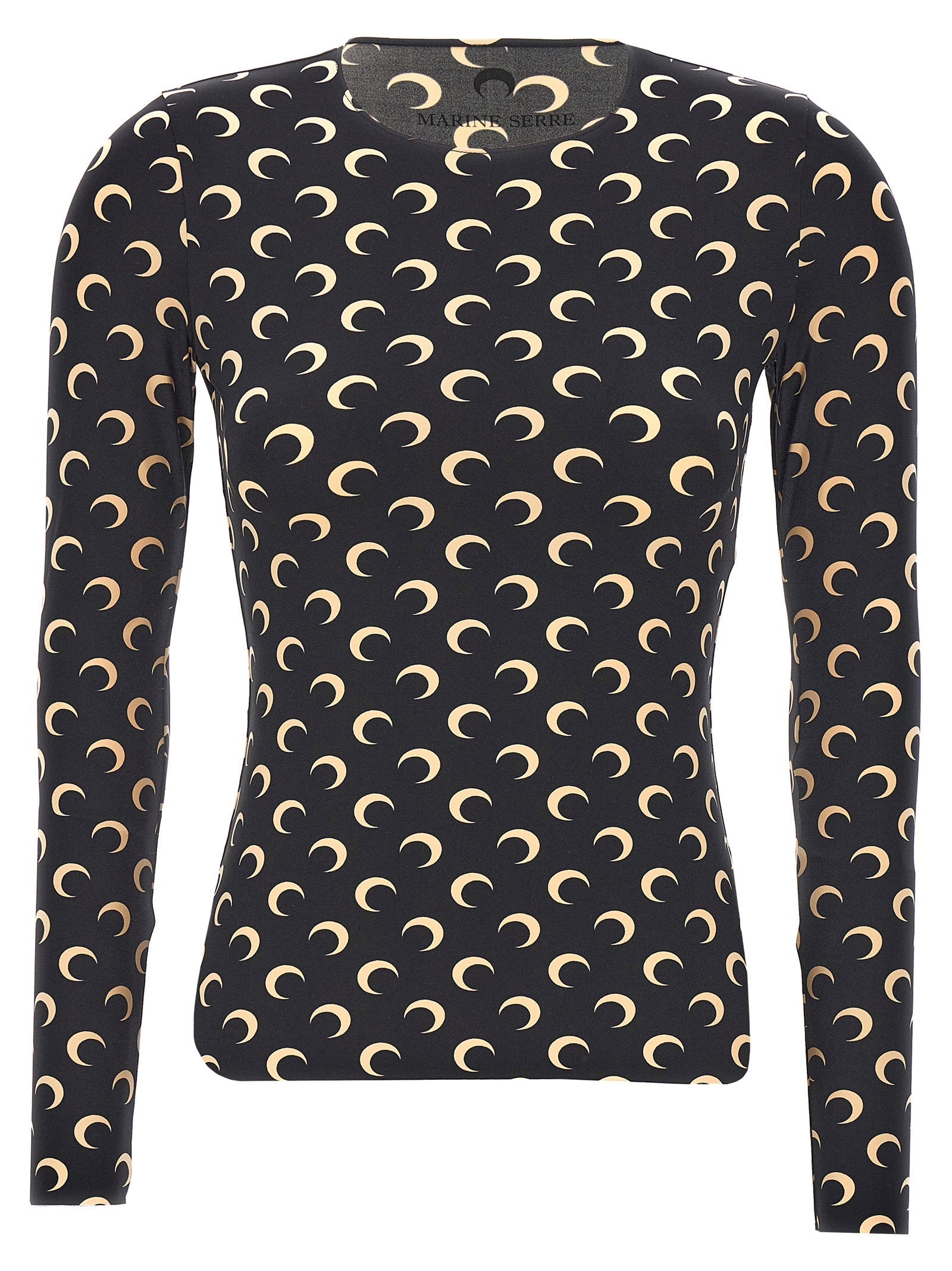 Marine Serre Moon-Printed Jersey T-Shirt — Black