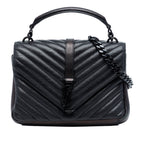 Medium Chevron Sheepskin  Monogram Monochrome College Bag