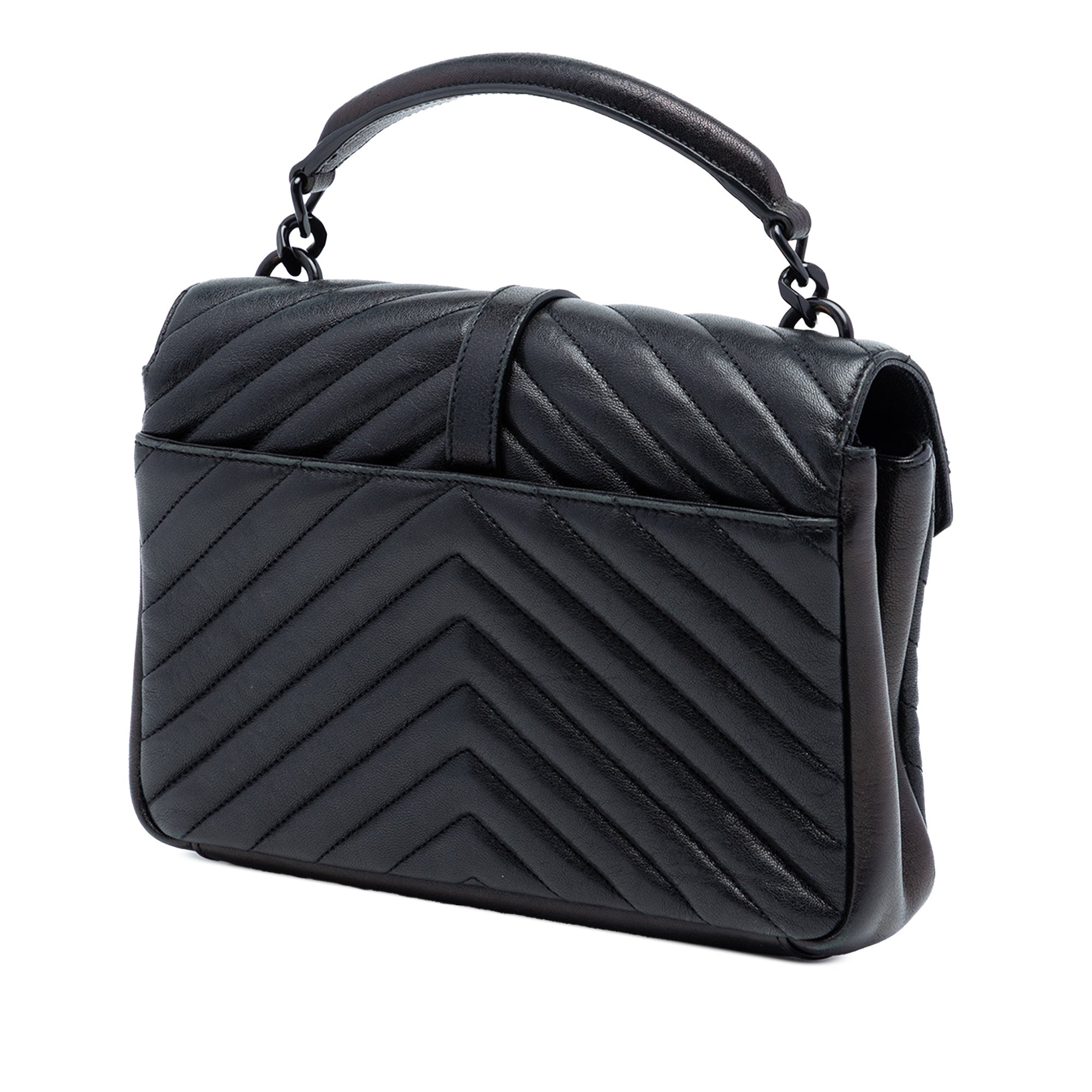 Medium Chevron Sheepskin  Monogram Monochrome College Bag