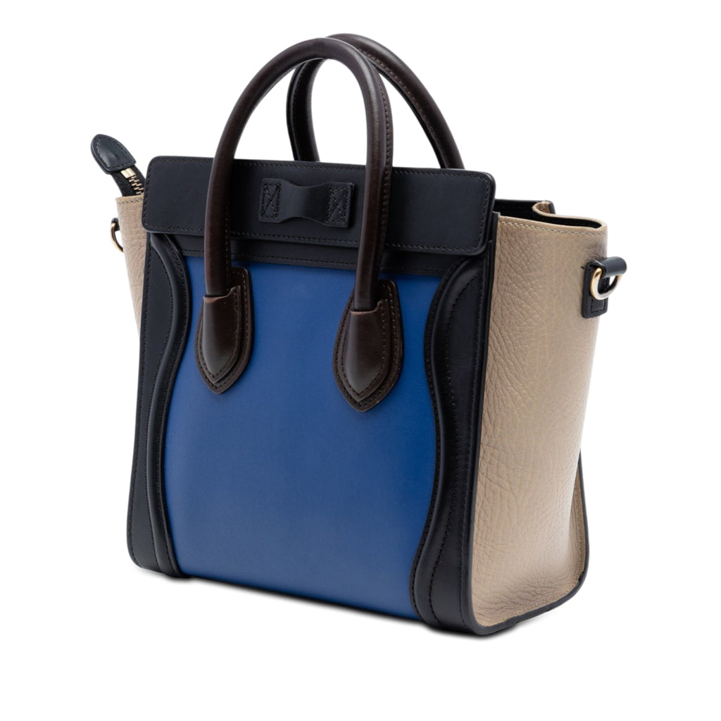 Nano Tricolor Leather Luggage Tote