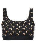 Marine Serre Moon-Print Sporty Tank Top — Black