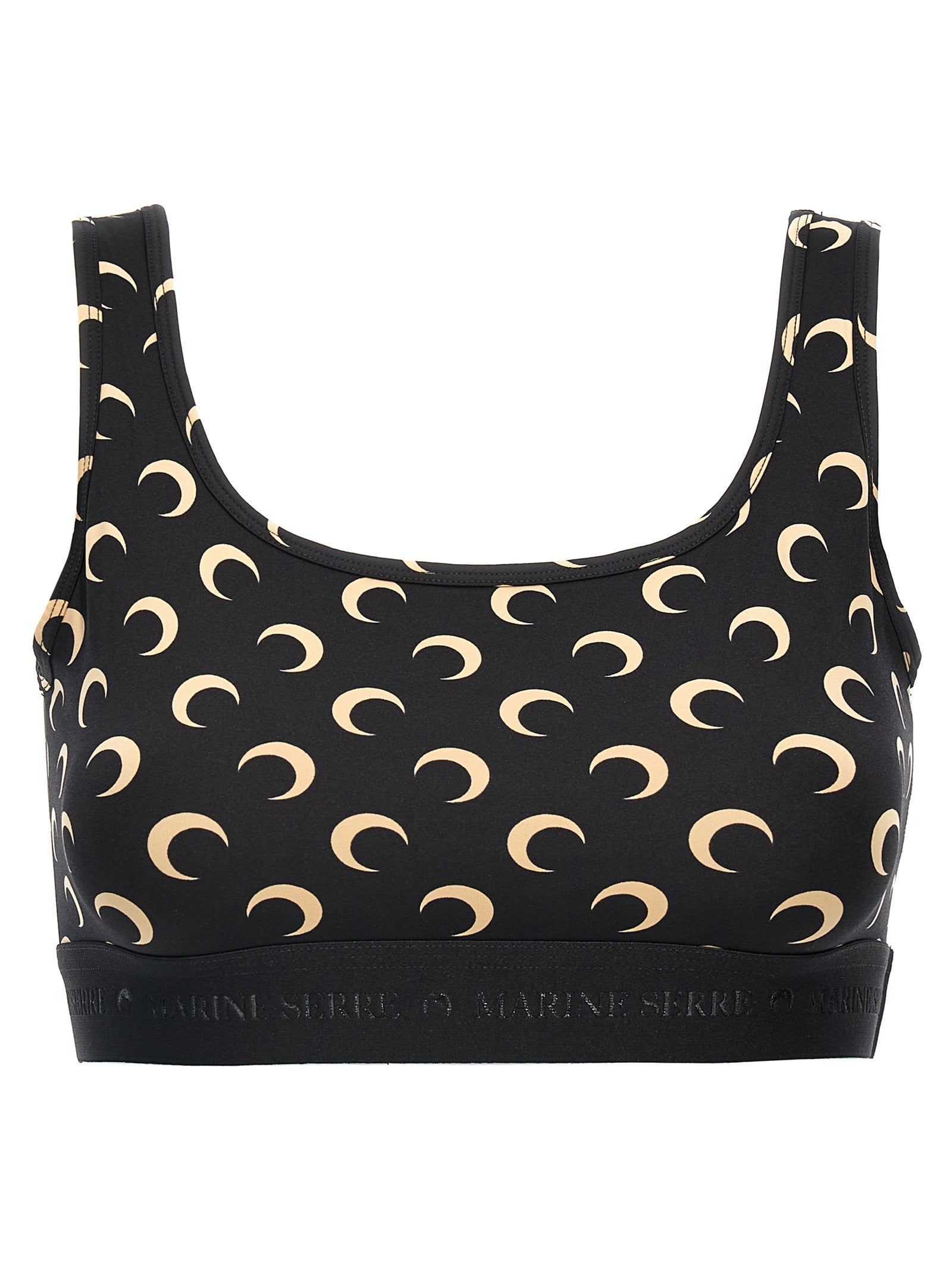 Marine Serre Moon-Print Sporty Tank Top — Black