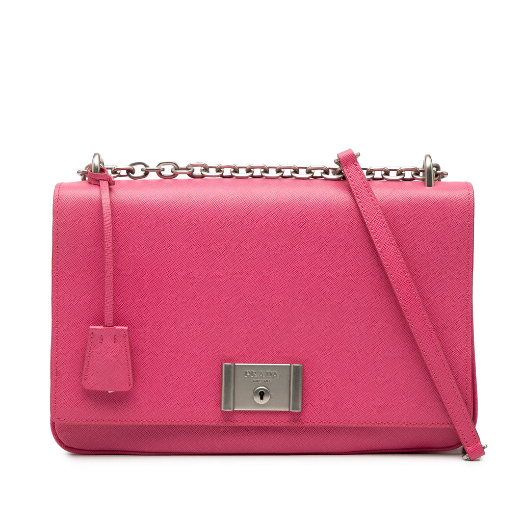 Saffiano Lux Lock Chain Flap