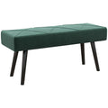 39" Velvet Upholstered Entryway Bench with Steel Legs for Living Room, Hallway, Green