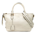 Small Embossed Glace Calf Logo Convertible Satchel