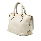 Small Embossed Glace Calf Logo Convertible Satchel