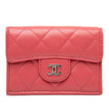 CC Quilted Lambskin Compact Flap Wallet