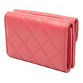 CC Quilted Lambskin Compact Flap Wallet