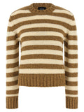 A.p.c. Striped Virgin Wool Sweater — Tan