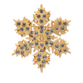 CC Gold Plated Crystal Snowflake Pin Brooch