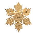 CC Gold Plated Crystal Snowflake Pin Brooch