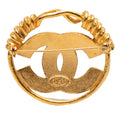 Gold Plated CC Spring Round Brooch