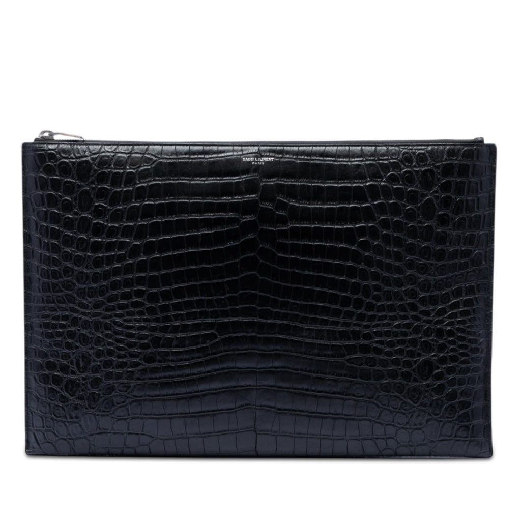 Croc Embossed Leather Document Holder