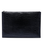 Croc Embossed Leather Document Holder
