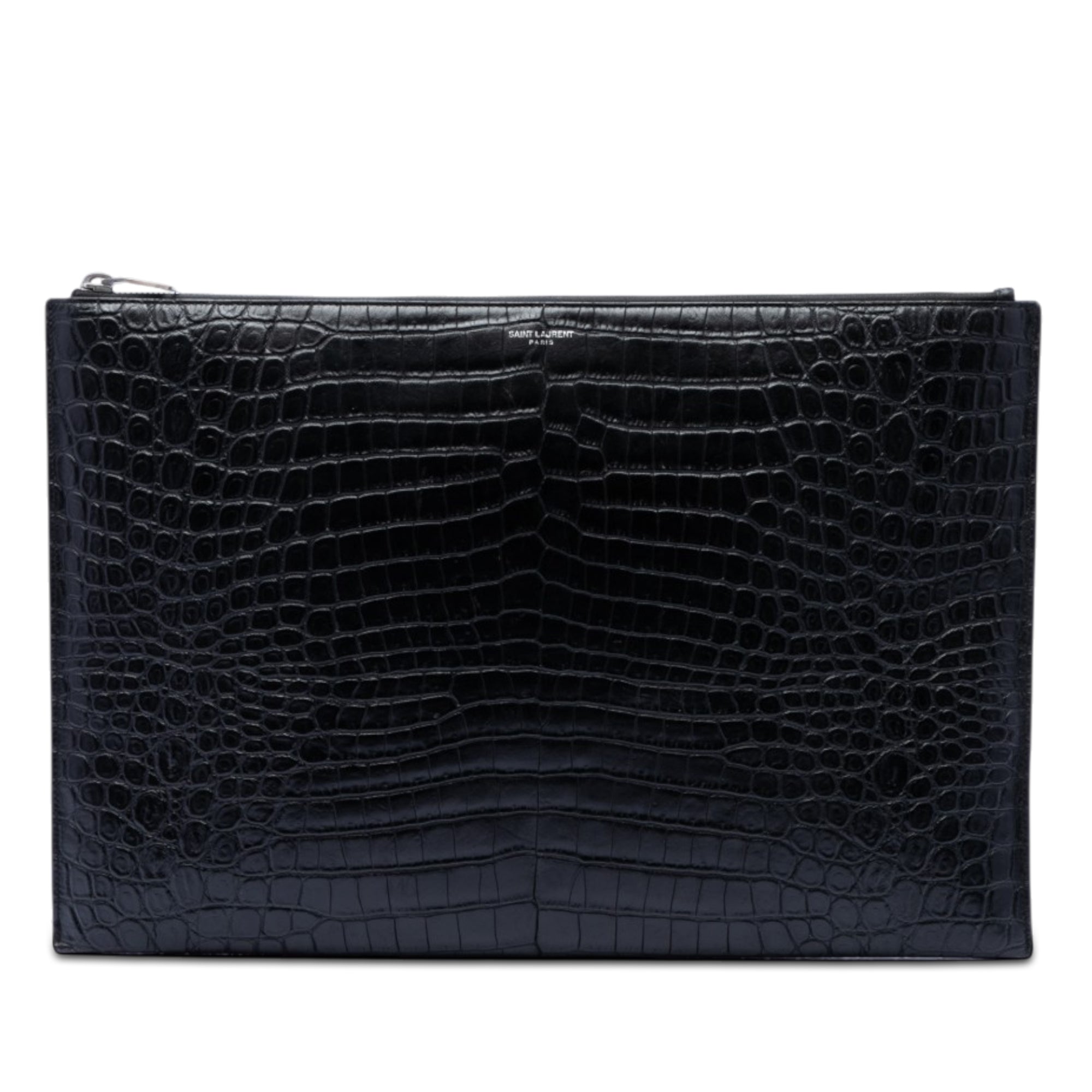 Croc Embossed Leather Document Holder