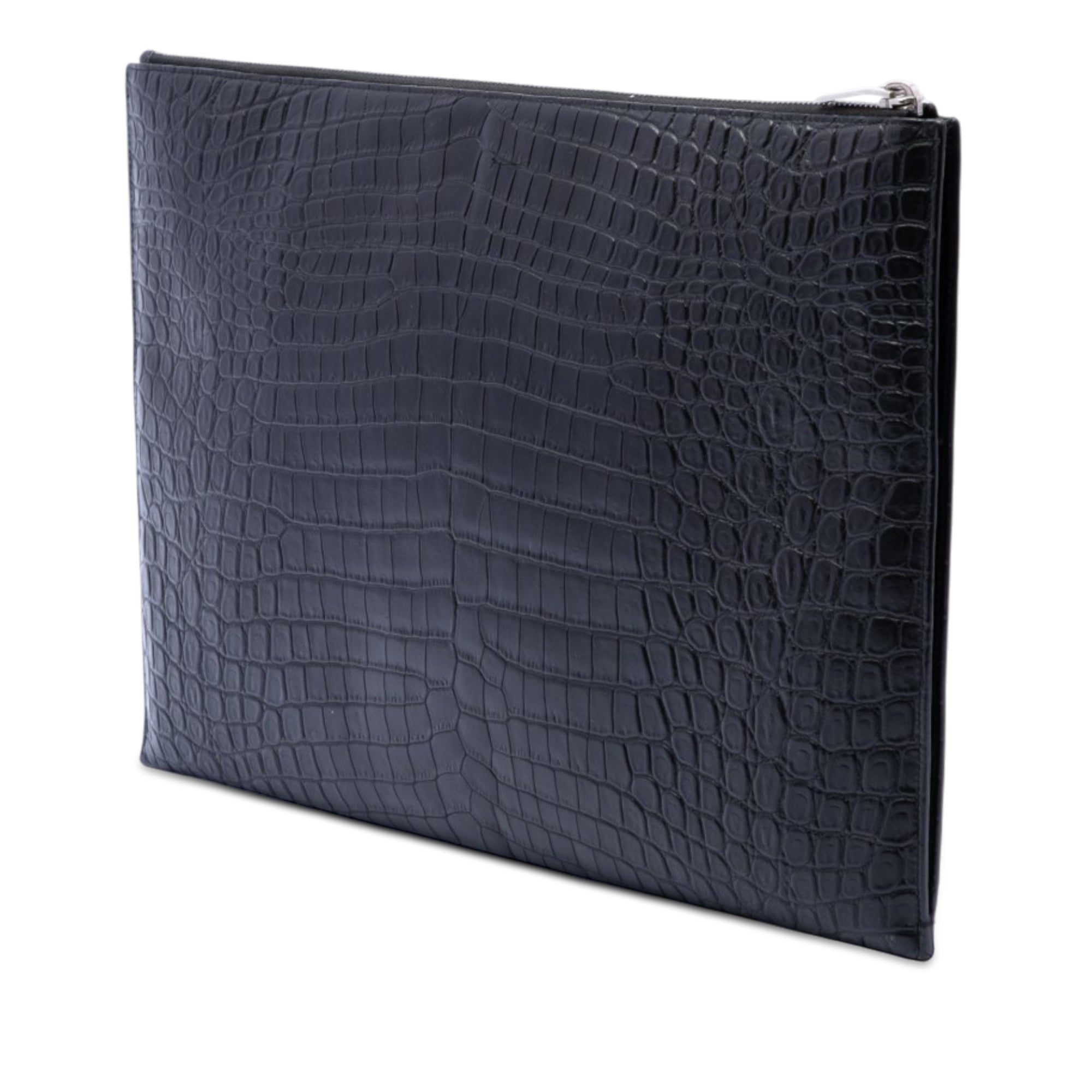 Croc Embossed Leather Document Holder