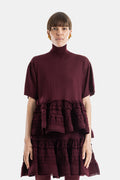 Maison AlaïA Turtleneck with Crinoline Detail Tunic — Red