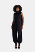 Maison AlaïA Draped High-Neck Jumpsuit — Black