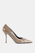 Maison AlaïA Patent Leather Heart Cut-Out Pump — Beige