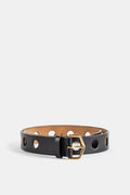 Maison AlaïA Perforated Leather Belt — Black