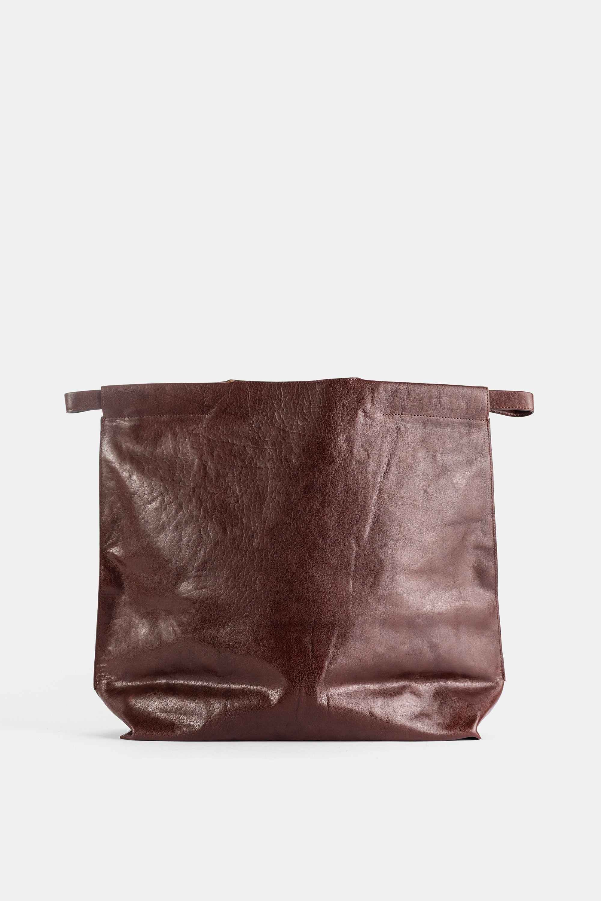 Bea Mombaers Patinated Leather Shoulder Bag — Brown
