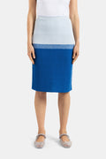 Bielo Colorblock Textured Knit Skirt — Blue