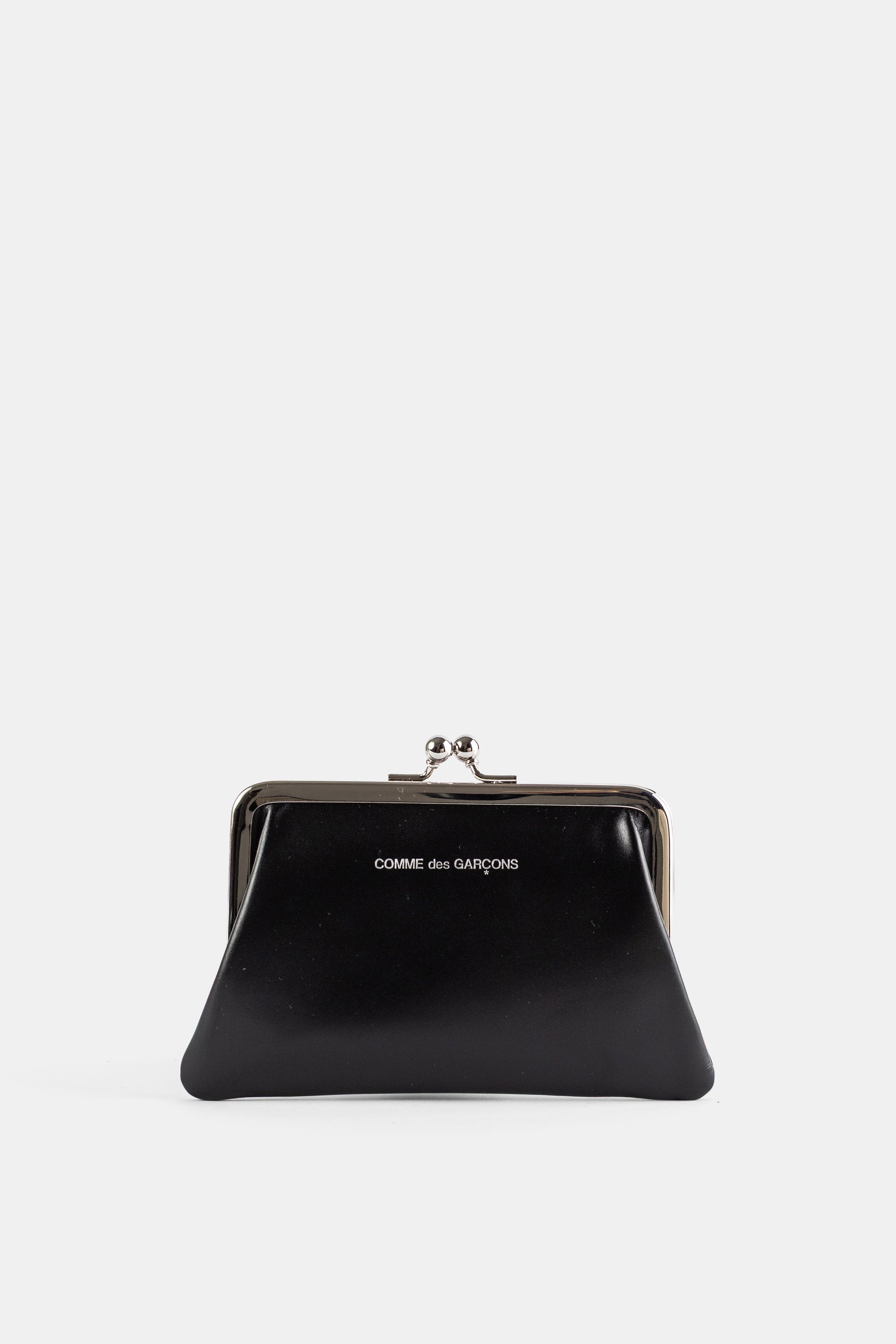 Comme Des GarçOns Wallet Kiss-Lock Leather Coin Purse — Black