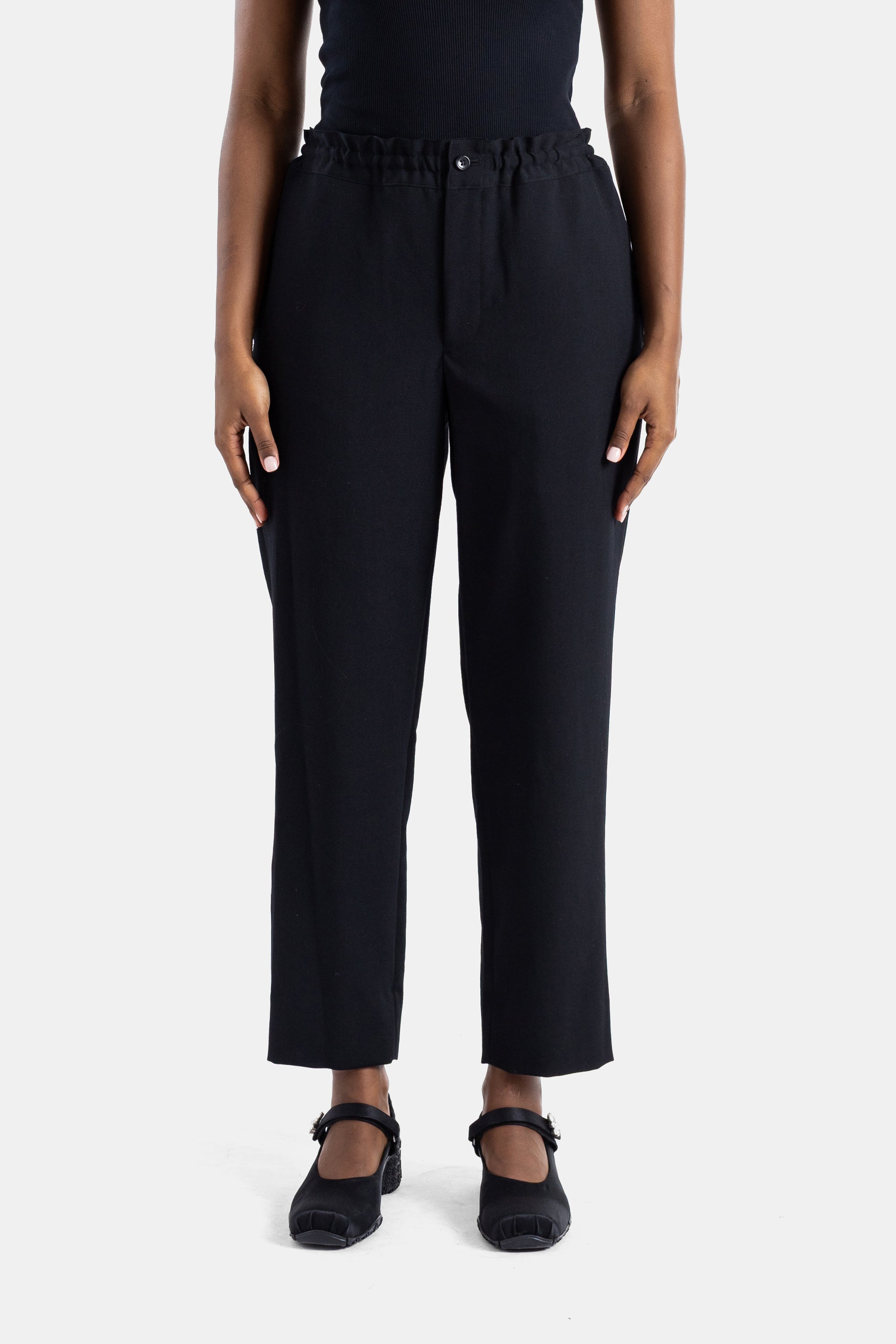 Comme des Garçons Gathered Waist Trousers — Black