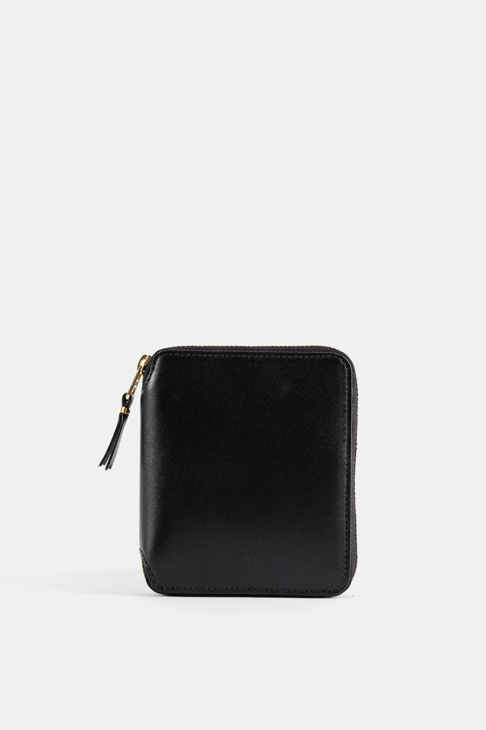 Comme Des GarçOns Wallet Cowhide Leather Medium Zip Wallet — Black