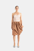 Chloé Draped Camel Skirt — Beige