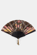 The House Of Lyria Floral-Printed Cotton Fan — Brown