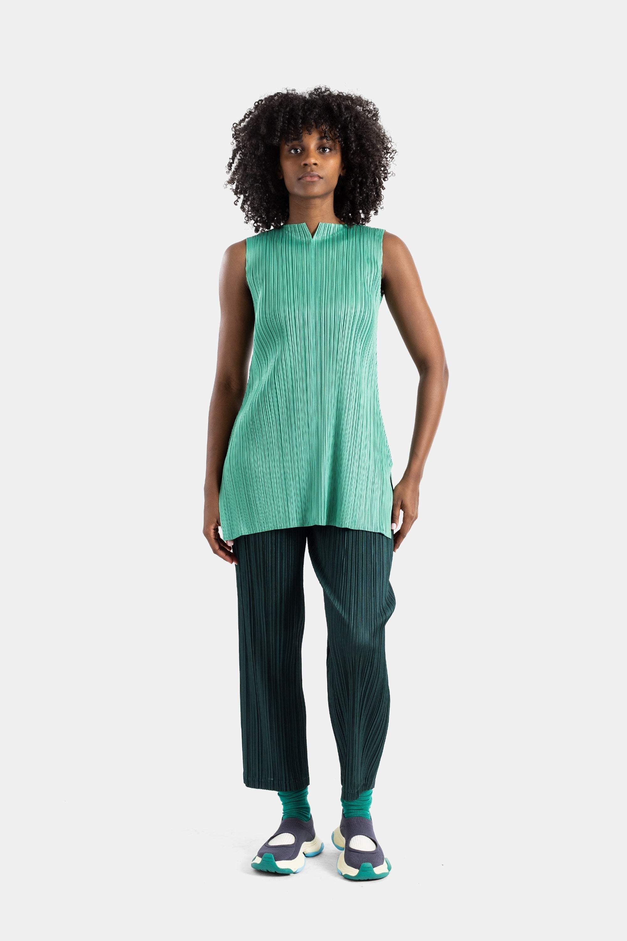 Pleats Please Issey Miyake Thicker Bottoms 2 Trousers — Green