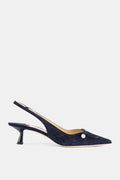 Jimmy Choo Amita 45 Slingback Heel — Navy