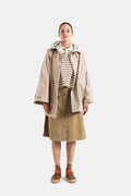 Moncler Striped Cropped with Laces Polo — Brown