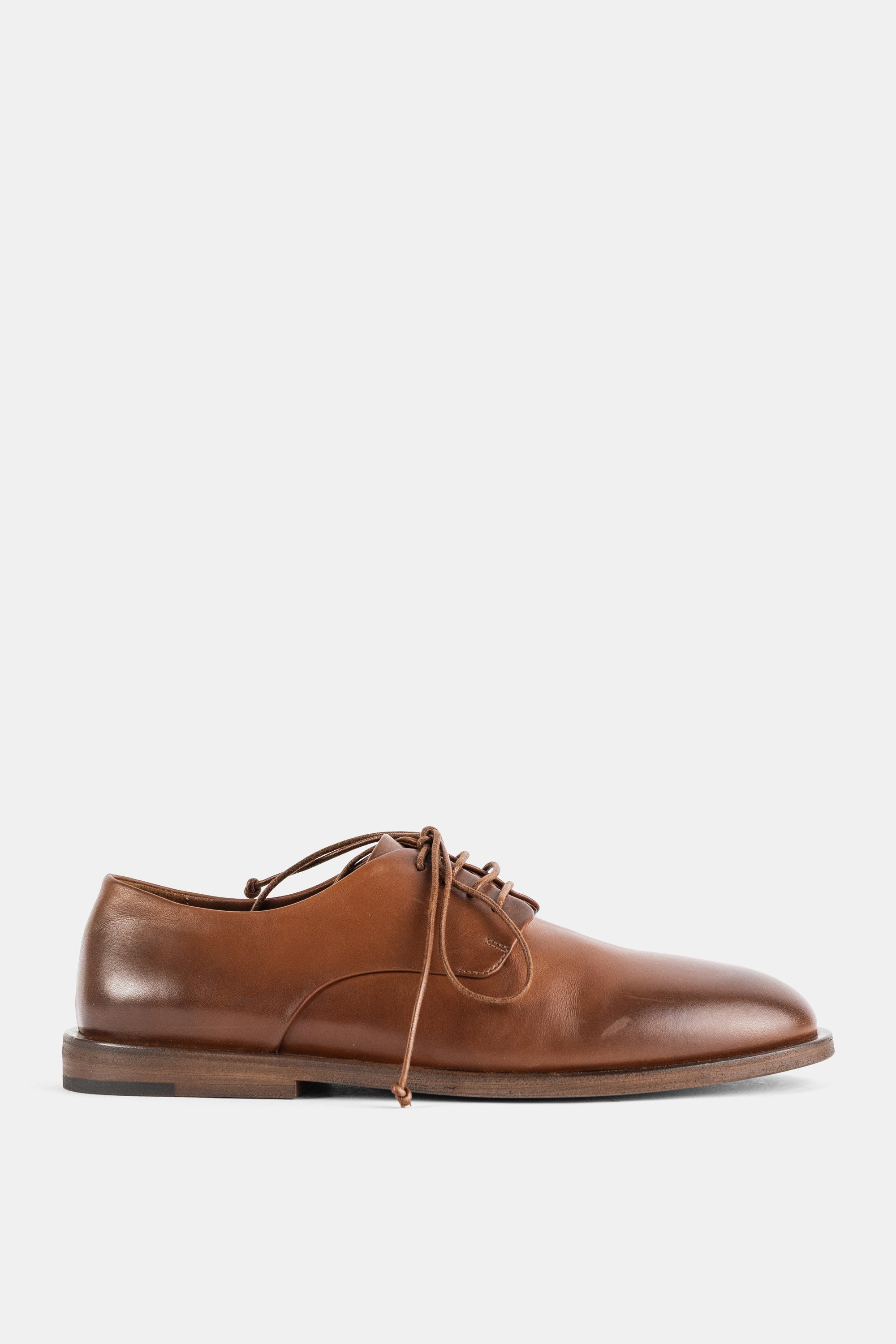 Marsell Smooth Hazelnut Brown Leather Derby Flat — Brown