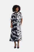 Sacai Asymmetric Pattern Mix Dress — White