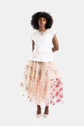 Simone Rocha Pearl-Embellished Lace Overlay T-Shirt — White