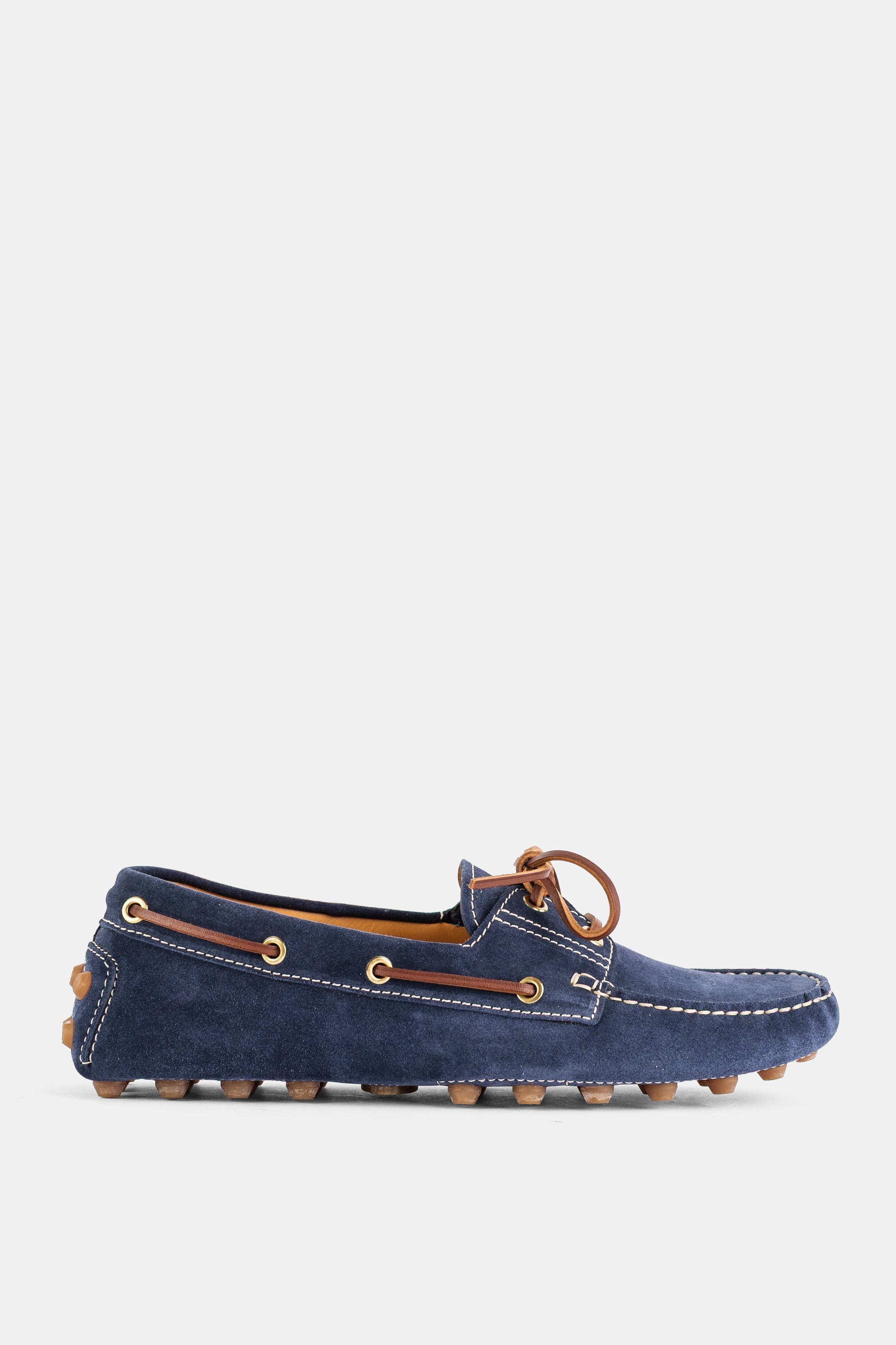 Tod's Suede Leather Boat Shoe Loafer — Navy