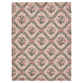 Wavy Green Lattice Floral Hand Tufted Rug