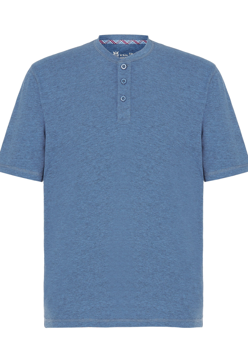 Pijama Hombre Verano Corto Tapeta Algodón Punto Liso Tela Cuadros - Azul 3603_30