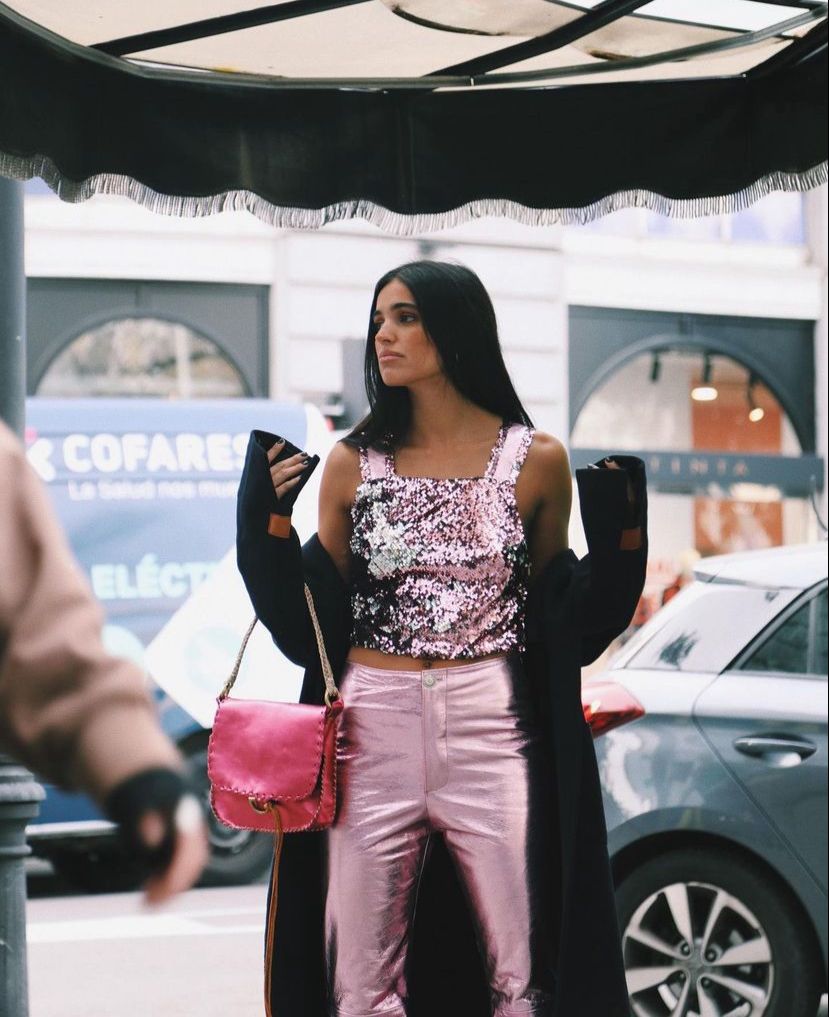 PANTALON FORMAL CUERO | ROSA