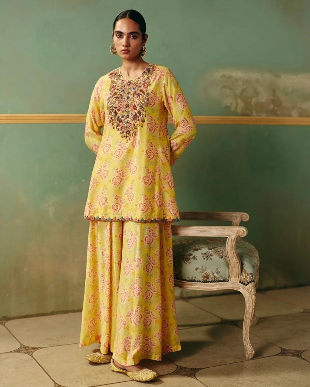Haldi Gold Kurta Set By KYNAH, Luxury Indian Fashion & Bridal Wear