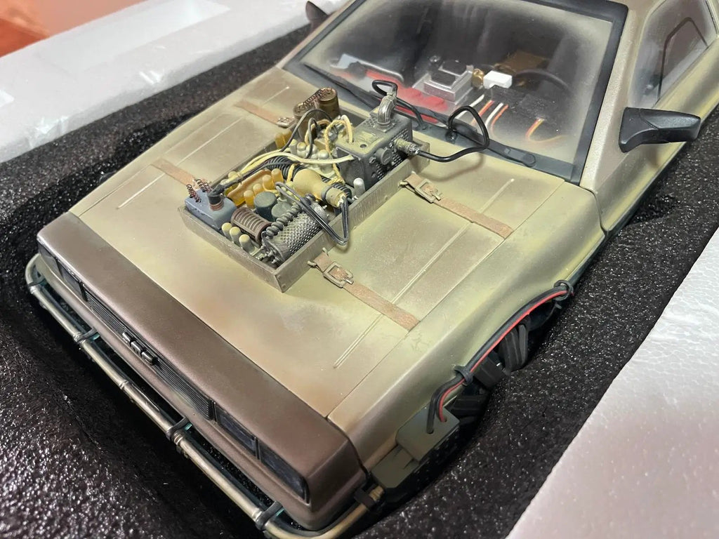 Regreso al Futuro III Estatuas 1/10 Art Scale Delorean Full Set Deluxe 57 cm