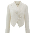White Asymmetrical Cropped Blazer