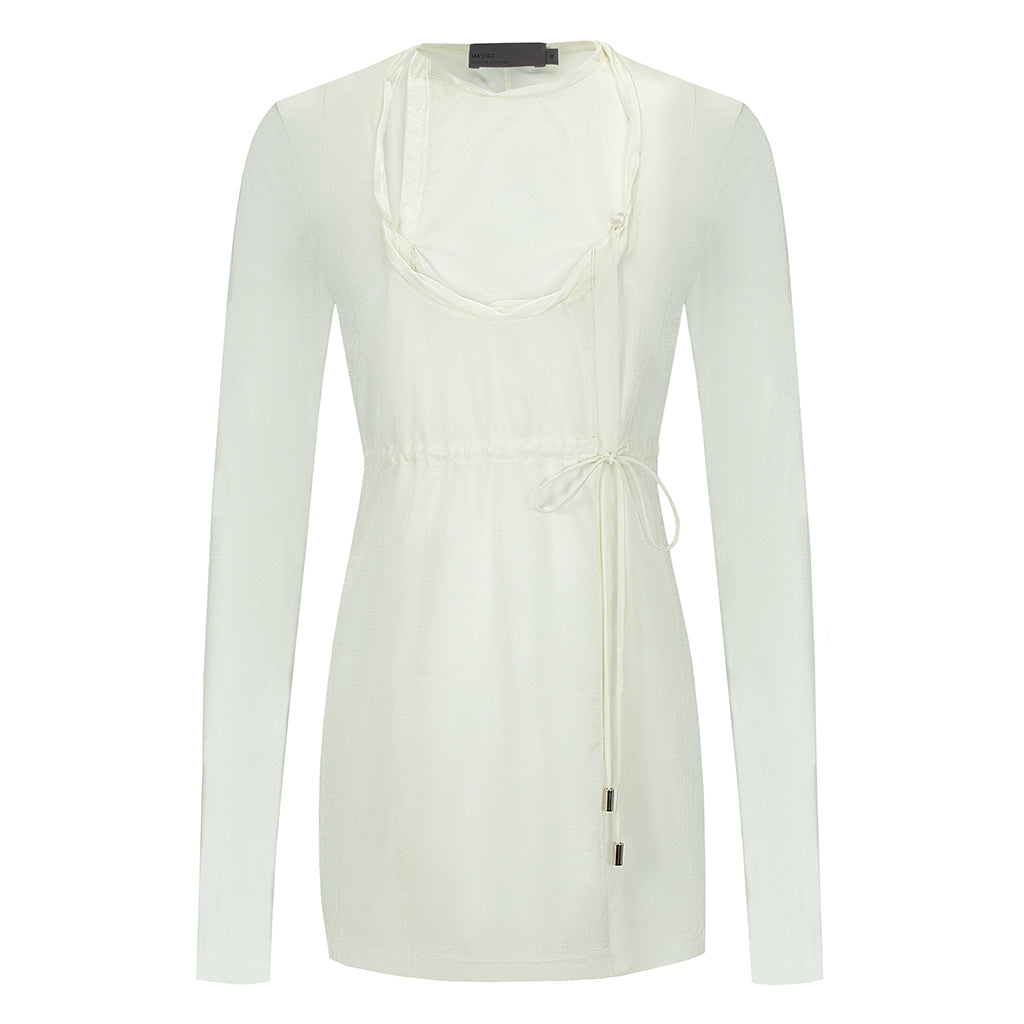 White Paneled Blouse