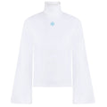 White Organic Cotton High Neck Top