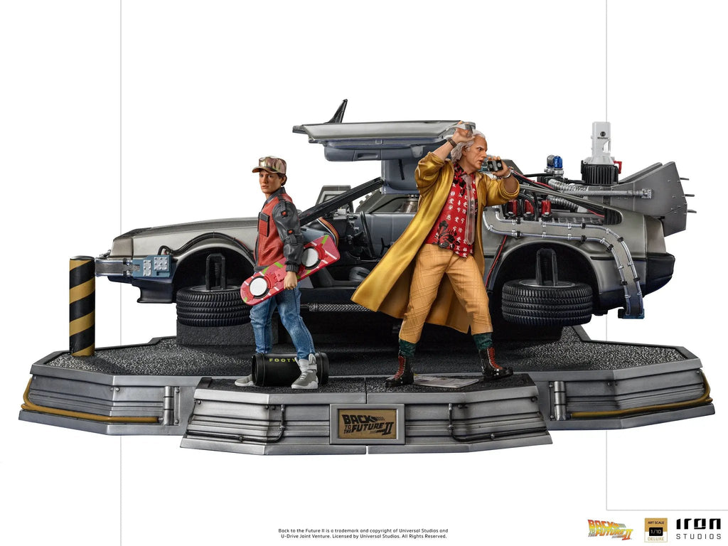 Statue Delorean Full Set Deluxe - Back to the Future II - Art Scale 1/10 - Iron Studios